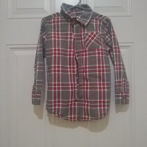 Toddler boy 5T Grey and Red Dress Shirt